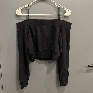 Off Shoulder Cropped Sweatshirt